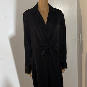 Banana Republic Black Tie-Front Dress